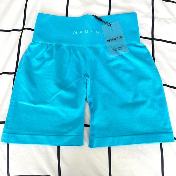 NVGTN Pants - NWT NVGTN Caribbean Blue Pro Seamless Gym Shorts Size XS S M